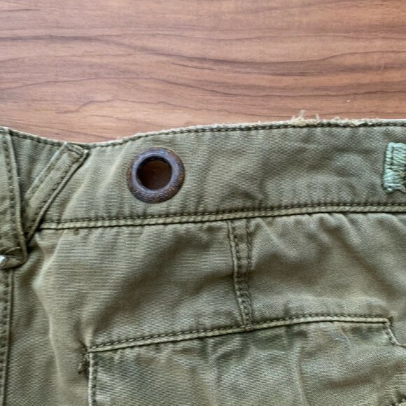Free People Army Utility Long Cargo Shorts Women's Size 28 Olive Green - Picture 8 of 11